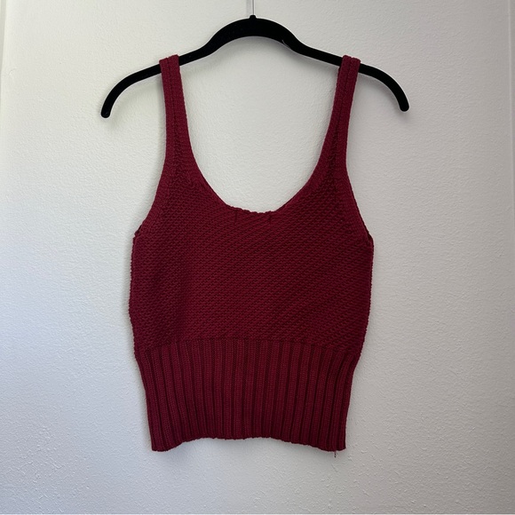 Ramy Brook Red Knit Cropped Tank Top - Picture 5 of 5